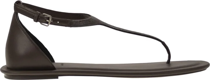Nappa Leather Sandals With Precious Strap