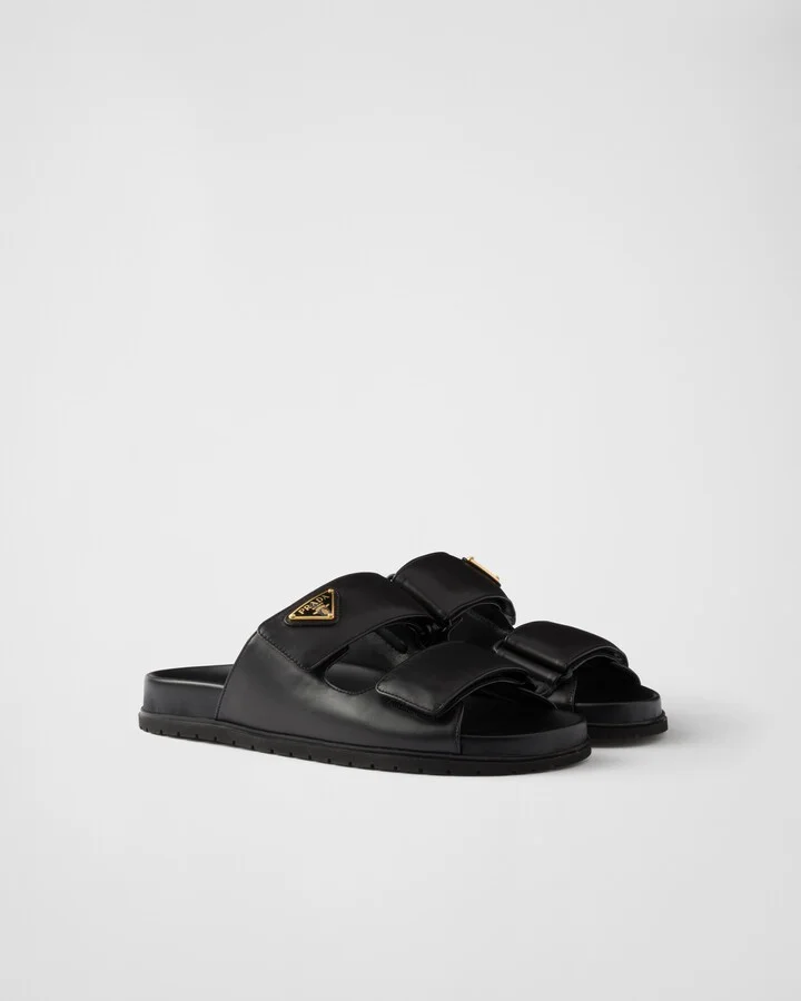 Nappa leather slides