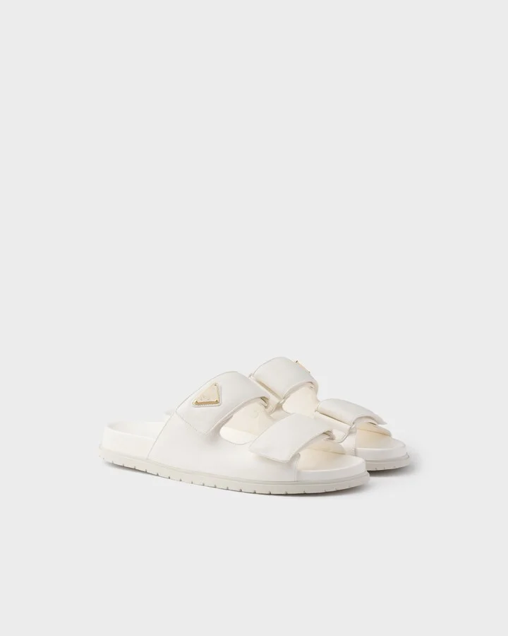 Nappa leather slides