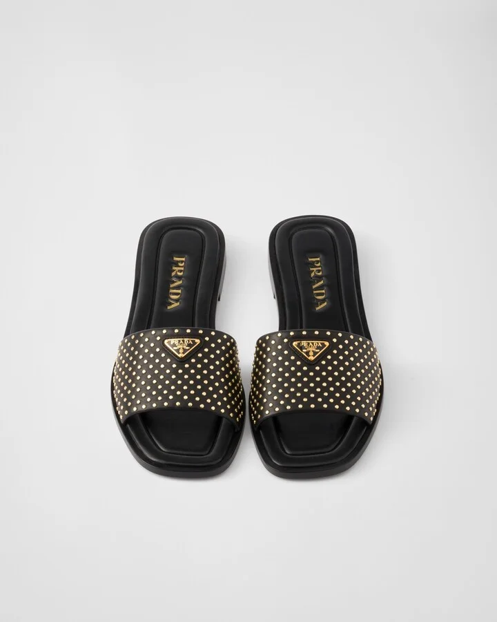 Nappa leather slides with studs - Image 3