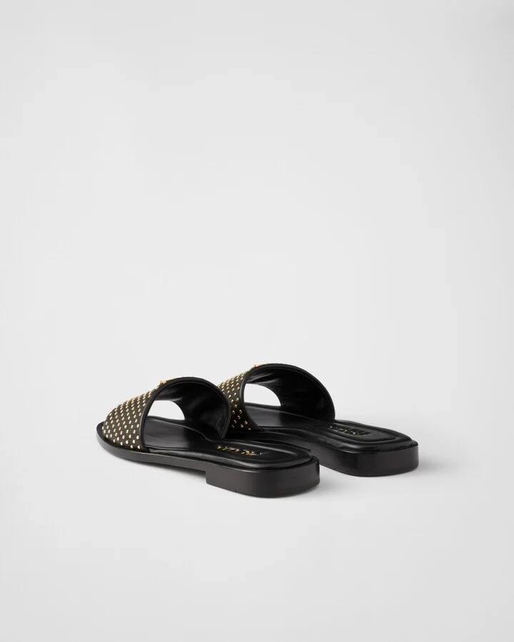 Nappa leather slides with studs - Image 4