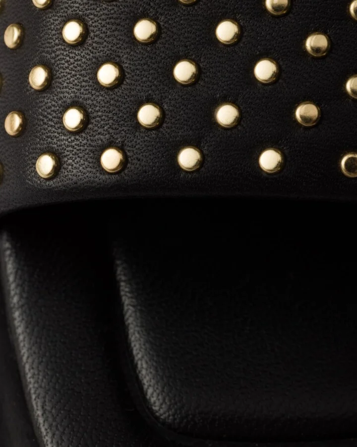 Nappa leather slides with studs - Image 6