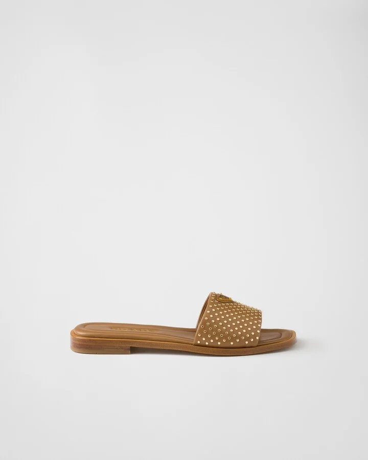 Nappa leather slides with studs - Image 2