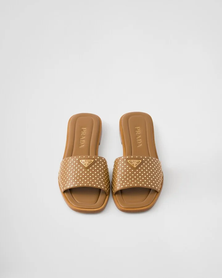 Nappa leather slides with studs - Image 3