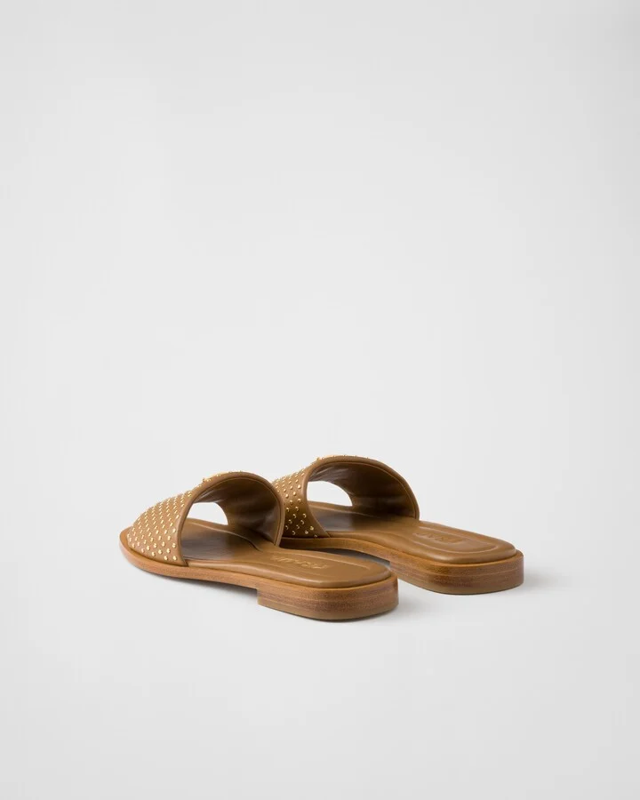 Nappa leather slides with studs - Image 4
