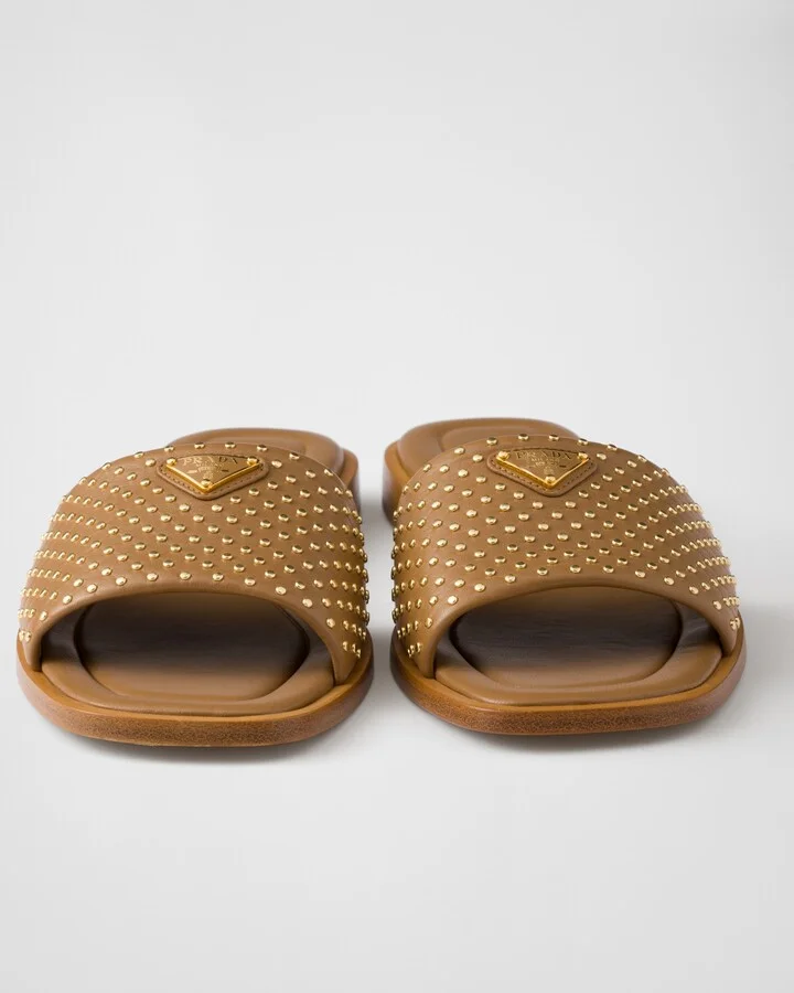 Nappa leather slides with studs - Image 5