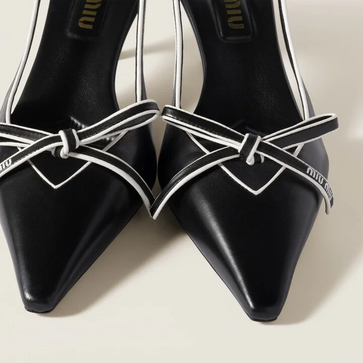 Nappa leather slingback pumps - Image 4