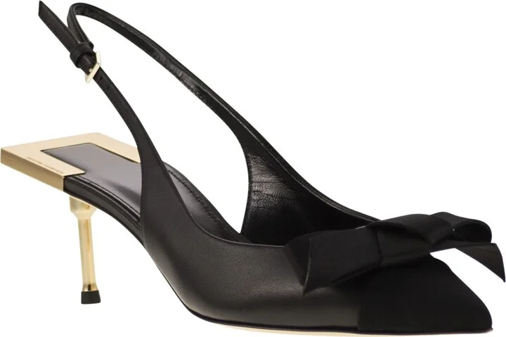 Nappa Leather Slingback With Satin Bow - Image 2