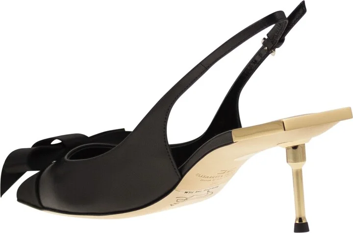 Nappa Leather Slingback With Satin Bow - Image 3