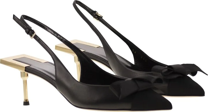 Nappa Leather Slingback With Satin Bow - Image 4