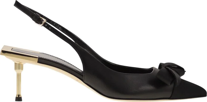 Nappa Leather Slingback With Satin Bow