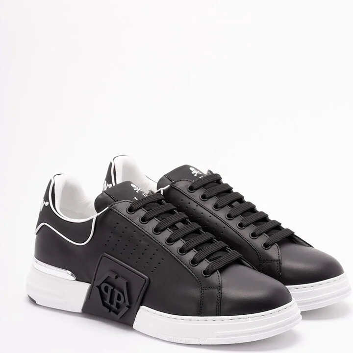 Nappa Leather Sneakers Low-Top `Hexagon` - Image 2