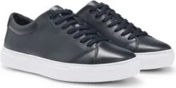 Nappa-leather trainers with branded counter- Dark Blue Men's Sneakers size 7
