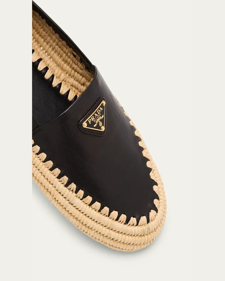 Nappa Leather Triangle Logo Espadrilles - Image 2