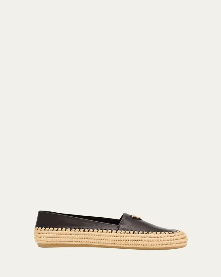 Nappa Leather Triangle Logo Espadrilles
