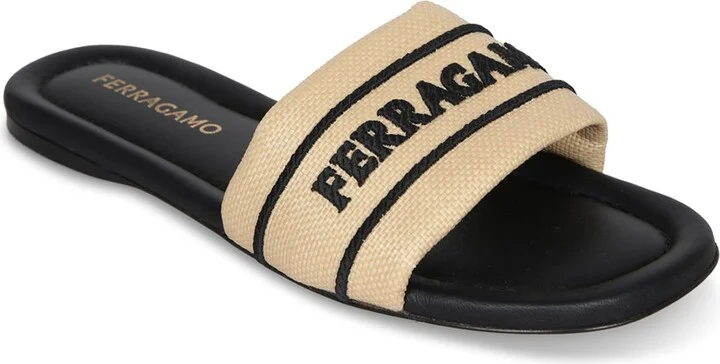 Nappa Raffia Black Sandals - Image 2