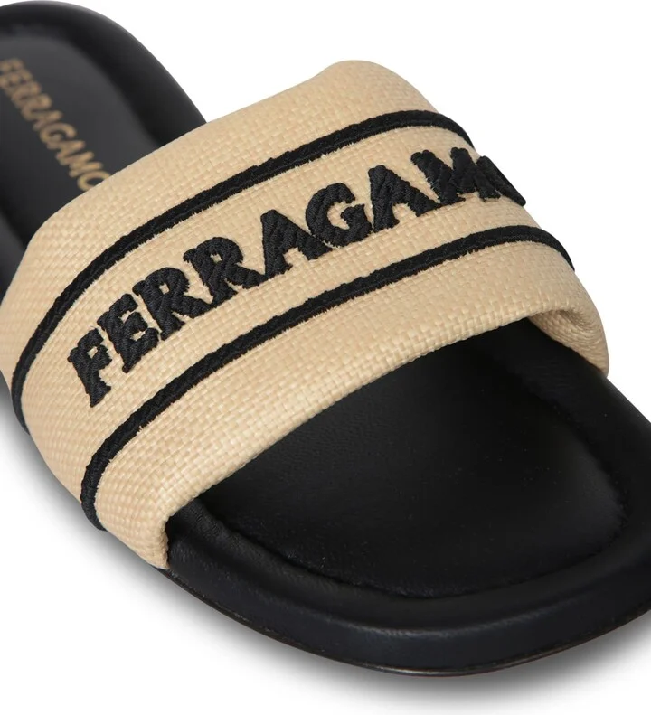 Nappa Raffia Black Sandals - Image 4
