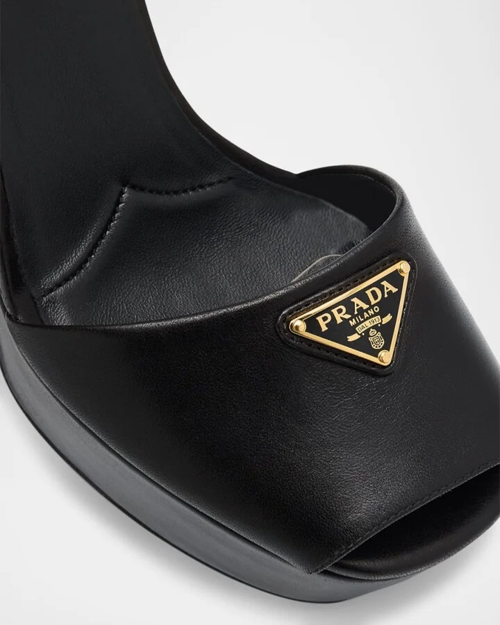 Nappa Triangle Peep-Toe Platform Sandals - Image 2