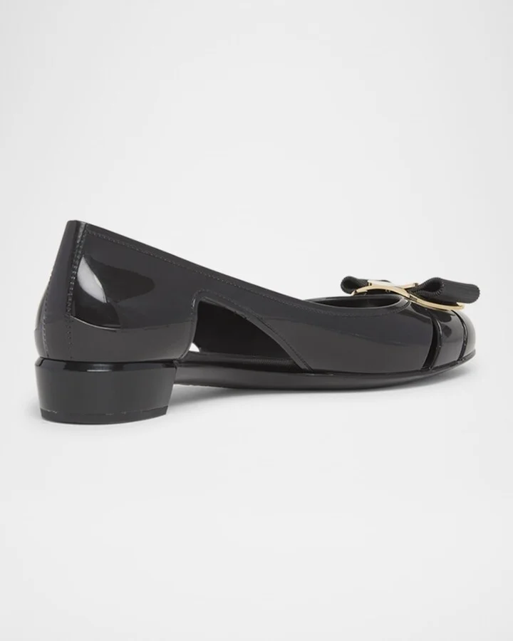 Nara Jelly Cutout Bow Ballerina Flats - Image 2