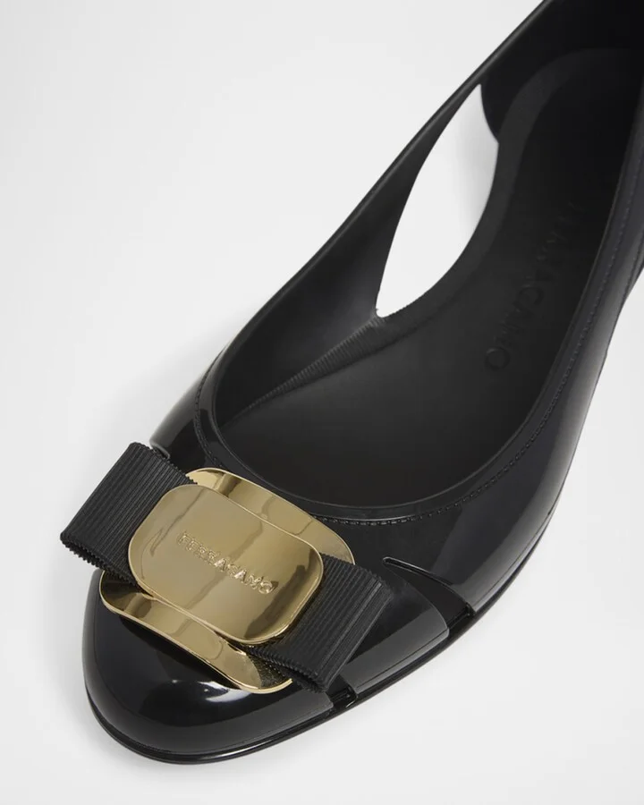 Nara Jelly Cutout Bow Ballerina Flats - Image 3