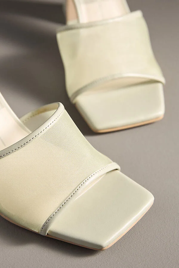 Narda Mesh Square-Toe Sculpted Heel Mules - Image 3