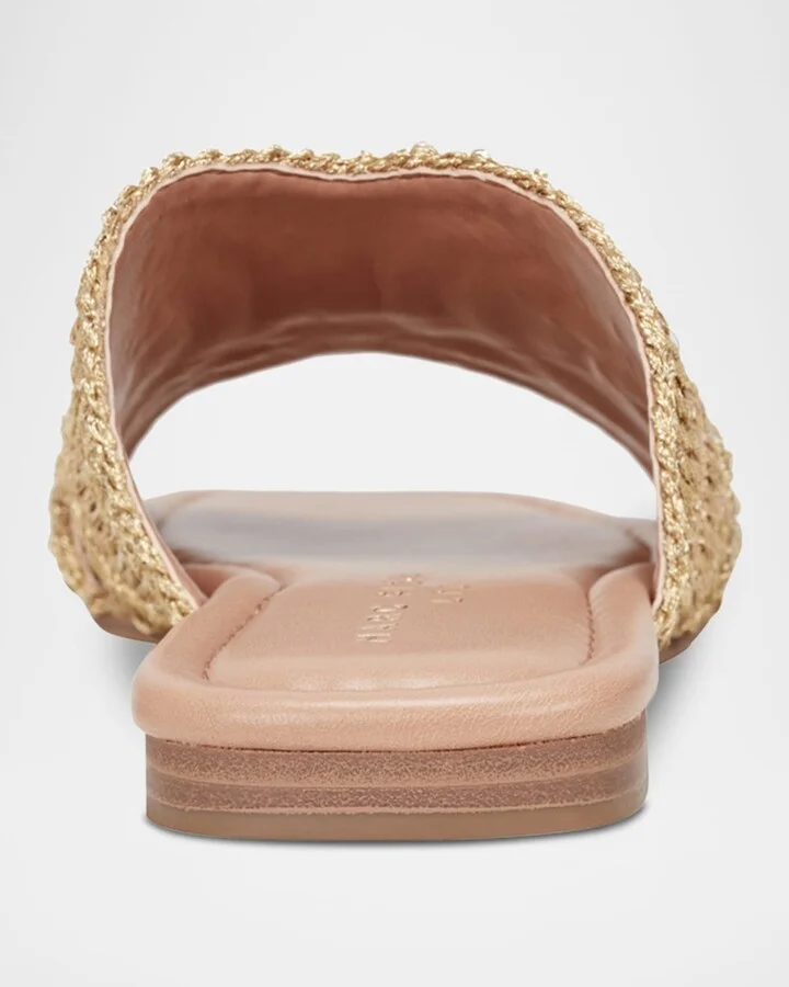 Narda Woven Raffia Flat Slide Sandals - Image 7
