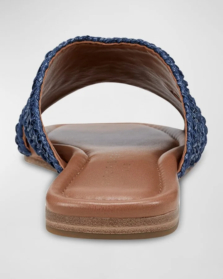 Narda Woven Raffia Flat Slide Sandals - Image 10