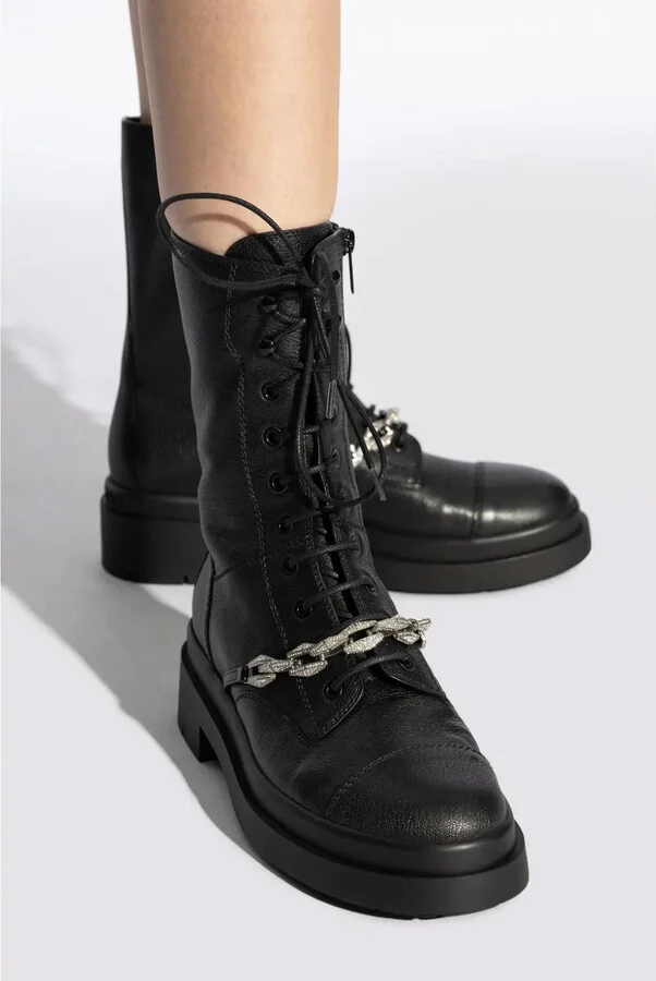 Nari crystal-embellished combat boots - Image 2