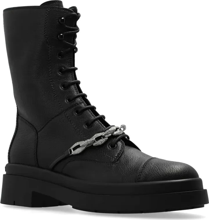 Nari crystal-embellished combat boots - Image 4