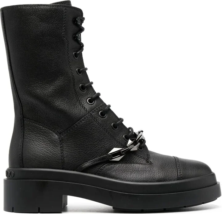 Nari grained-texture leather boots