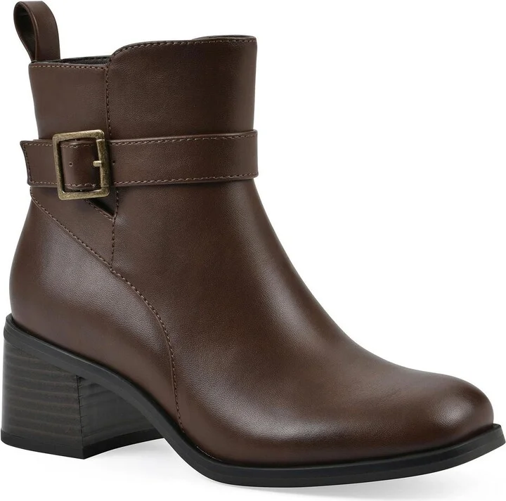 Narrows Womens Buckle Man Made Booties