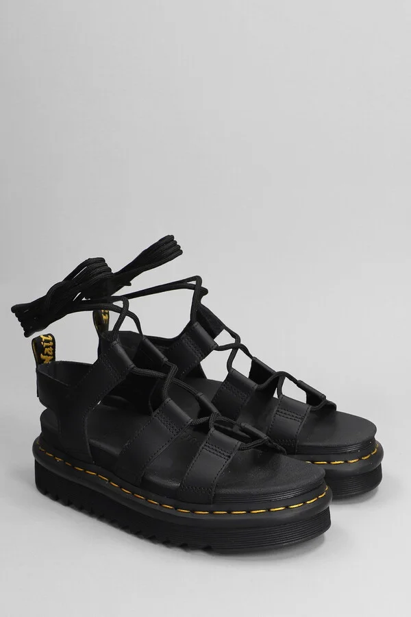 Nartilla Sandals In Black Leather - Image 2