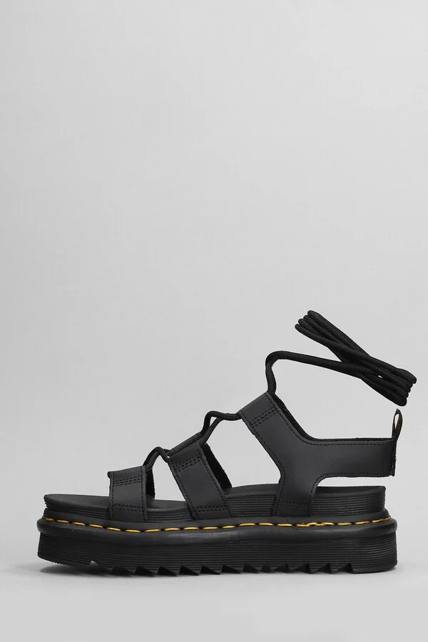Nartilla Sandals In Black Leather - Image 3