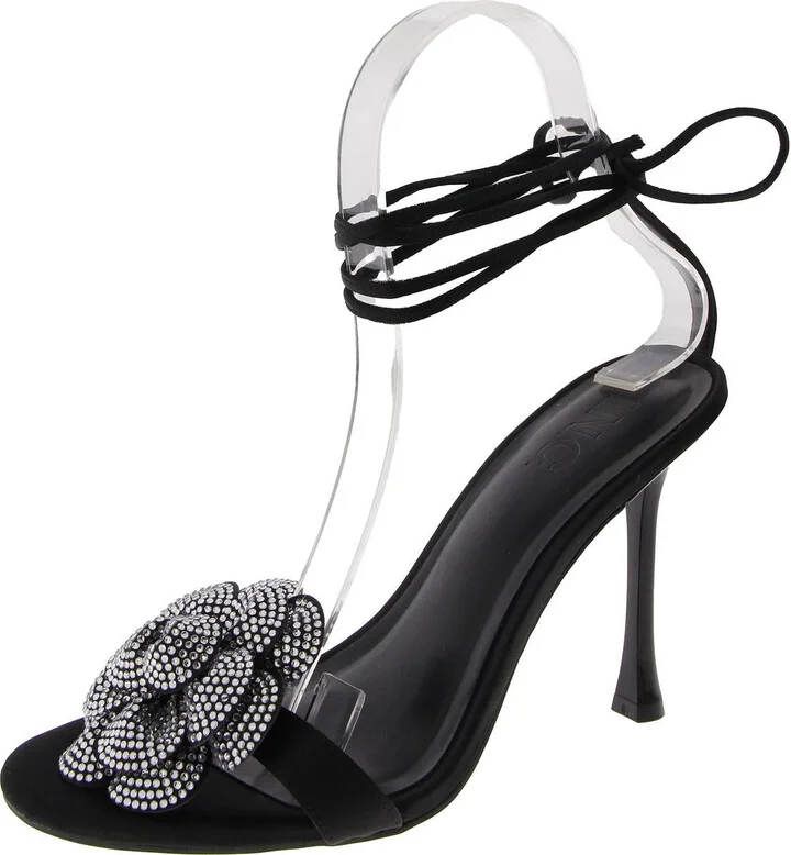 Nascha 2 Womens Embellished Lace Up Ankle Strap