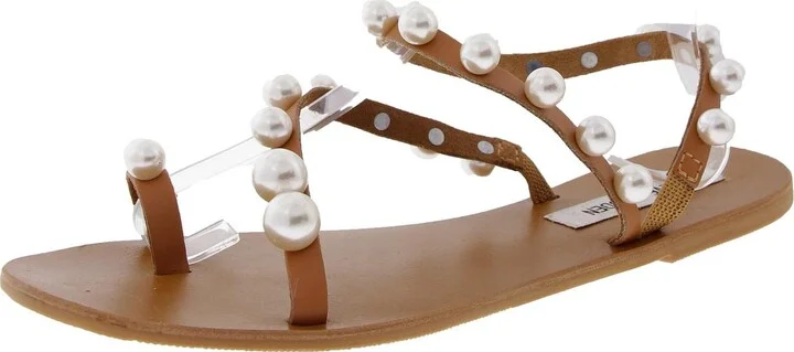 Nat Womens Embellished Leather Ankle Strap