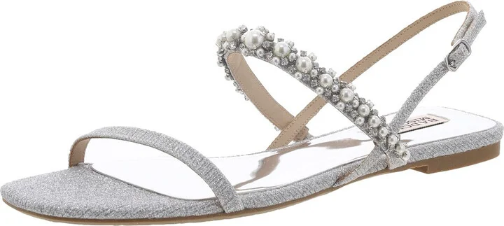 Natalee Womens Metallic Slip On Slingbacks