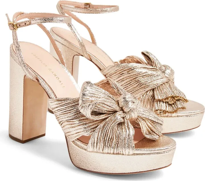 Natalia 115mm plissé-lamé sandals - Image 4