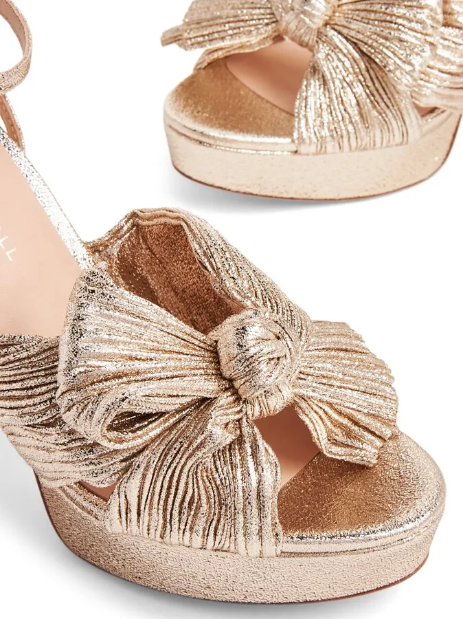 Natalia 115mm plissé-lamé sandals - Image 5