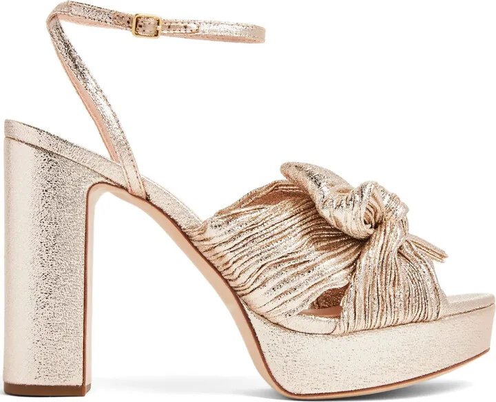Natalia 115mm plissé-lamé sandals