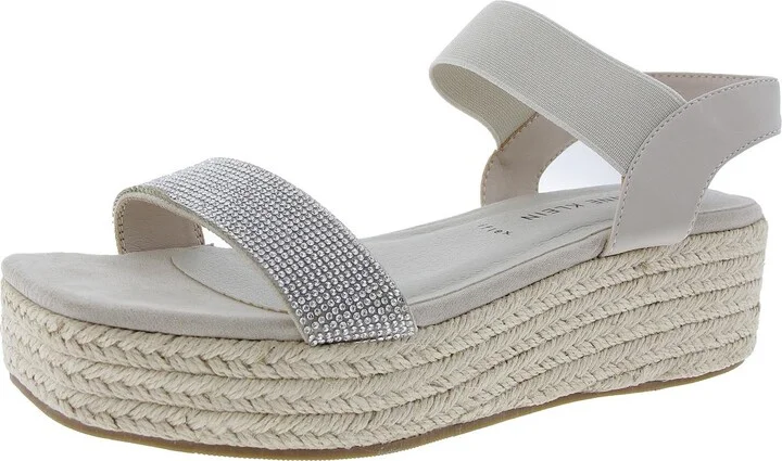 NATALIA Womens Rhinestone Man Made Platform Sandals