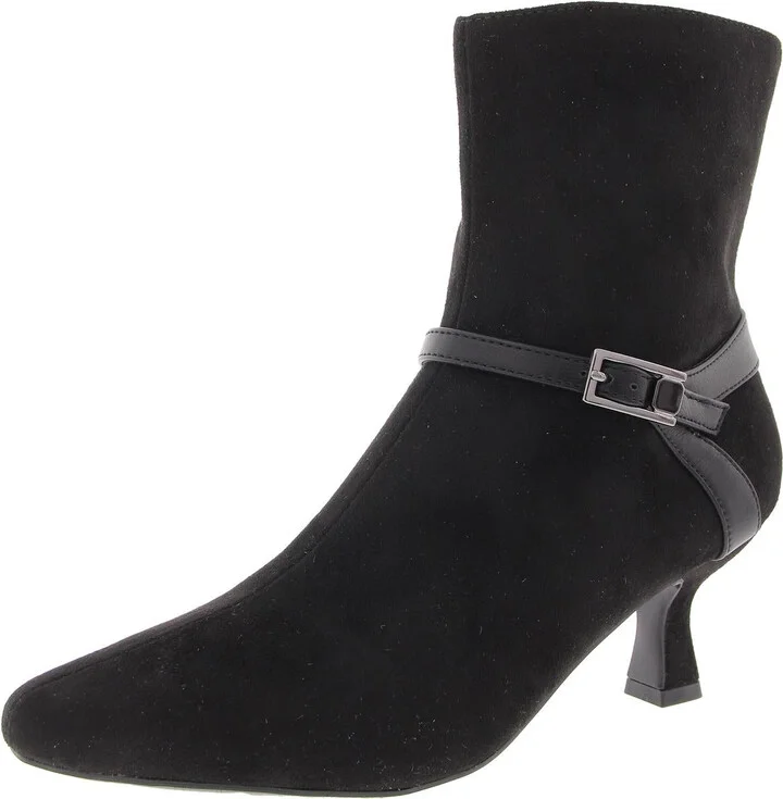 Natalie Womens Zipper Faux Suede Booties