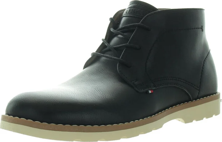 Natash Mens Lace-Up Faux Leather Chukka Boots