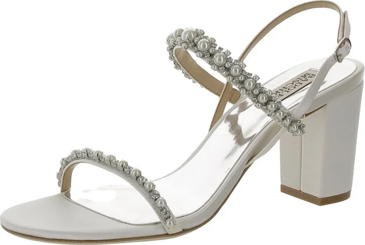 Natasha Womens Glitter Embellished Slingback Heels