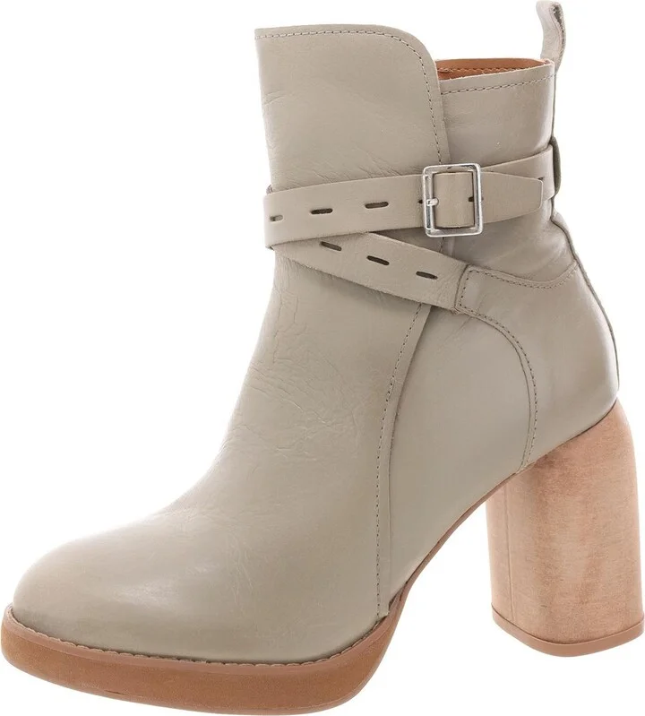 Natesa Womens Zipper Leather Mid-Calf Boots
