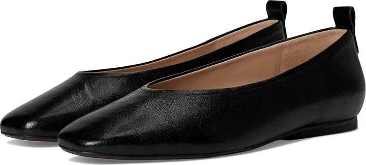Naturalizer 27 Edit Carla Women's Flat Shoes Black Leather : 9 W (C), Leather/Suede