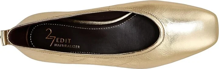 Naturalizer 27 Edit Carla Women's Flat Shoes Dark Gold Leather : 8 W (C), Leather/Suede - Image 2