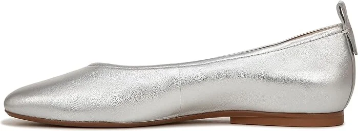 Naturalizer 27 Edit Carla Women's Flat Shoes Silver Leather : 7 W (C), Leather/Suede - Image 5
