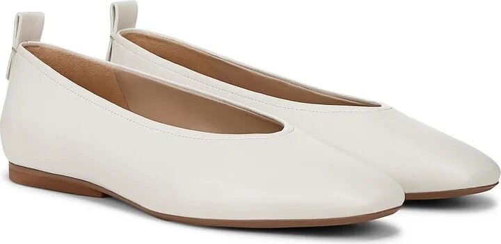 Naturalizer 27 Edit Carla Women's Flat Shoes Warm White Leather : 7 W (C), Leather/Suede