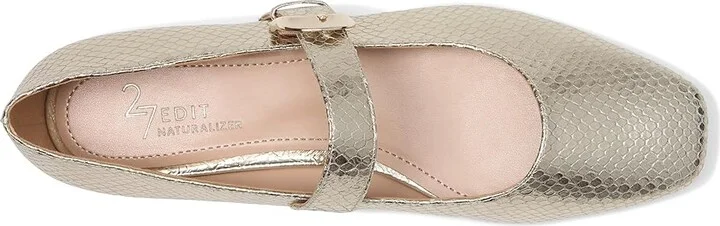 Naturalizer 27 Edit Carter Women's Flat Shoes Champagne Metallic Snake Print Leather : 8 M (B) - Image 2