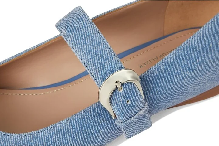 Naturalizer 27 Edit Carter Women's Flat Shoes Denim Blue Suede : 8 M (B), Leather - Image 7